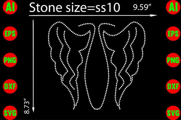 Angel Wings Rhinestone Templates Design