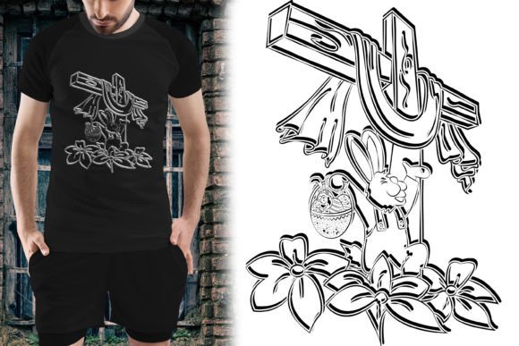 Best Hand Drawn Bunny Cross Graphics for T-Shirt Designs