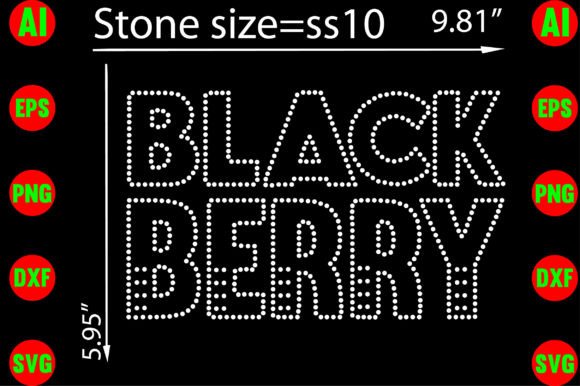 Black Berry Rhinestone Templates Design