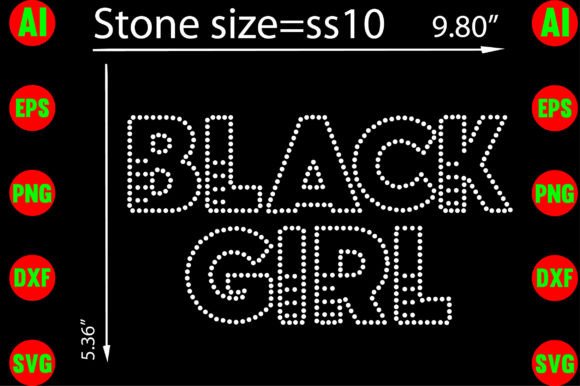 Black Girl Rhinestone Templates Design