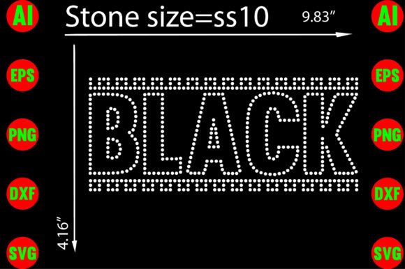 Black Rhinestone Templates: Graphics for T-Shirt Designs