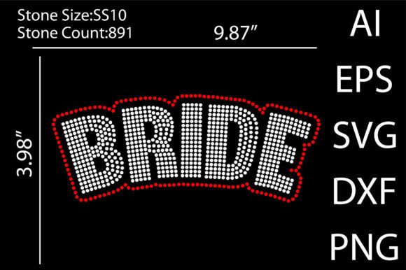 Bride Rhinestone Templates Design for Graphics & T-Shirt Designs