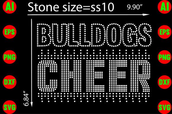 Bulldogs Cheer Rhinestone Templates for T-Shirt Graphics