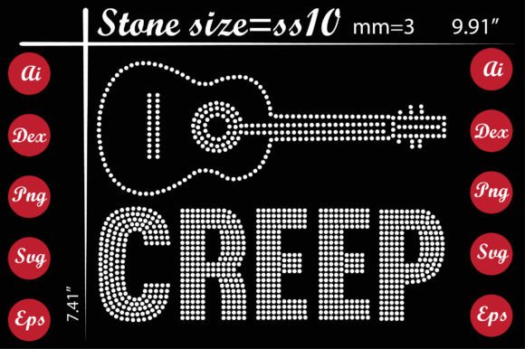 Creep Rhinestone Templates Design for T-Shirt Graphics
