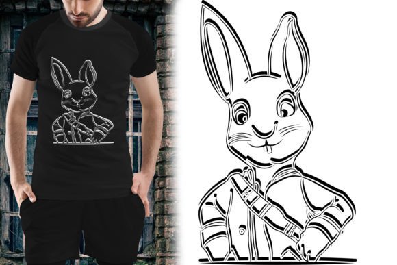 Cute Hand Drawn Bunny Vector Templates for Graphics and T-Shirt Designs