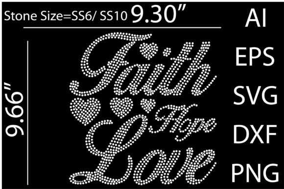 Faith Hope Love Rhinestone Templates: Graphics & T-Shirt Designs