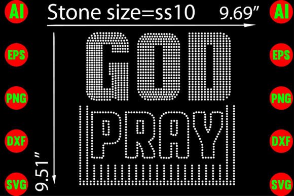 God Pray Rhinestone Templates Design Graphics