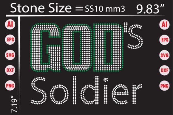 God s Soldier Rhinestone Templates for Graphics & T-Shirts