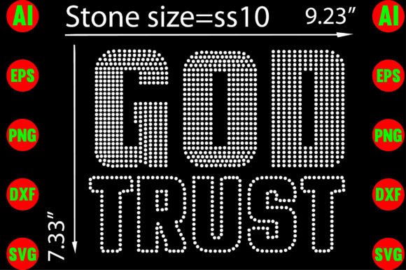 God Trust Rhinestone Templates Design
