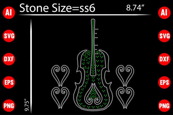 Guitar Rhinestone Templates: Graphics for T-Shirt Designs