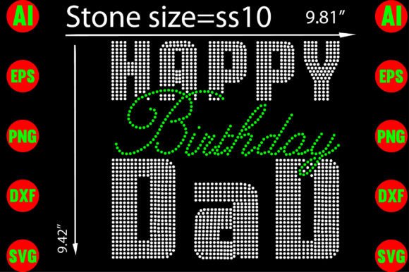 Happy Birthday Dad Rhinestone Templates