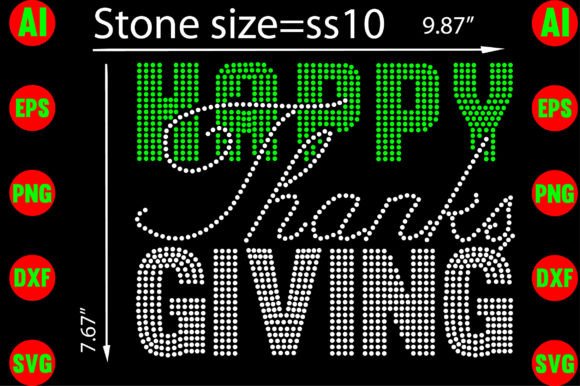 Happy Thanksgiving Rhinestone Templates for Graphics & T-Shirts