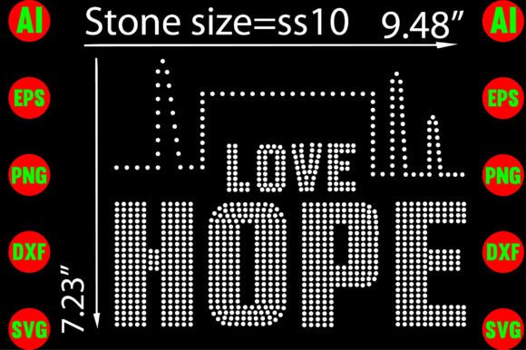 Love Hope Rhinestone Templates Graphics