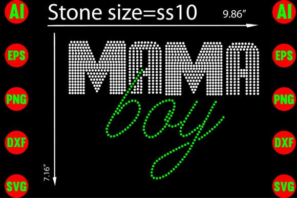 Mama Boy Rhinestone Templates Design