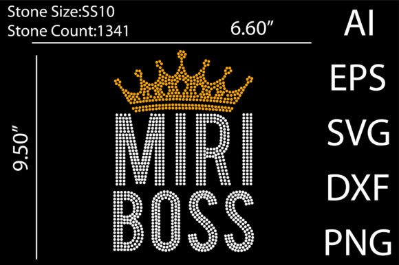 Miri Boss Rhinestone Template Graphics for T-Shirt Designs