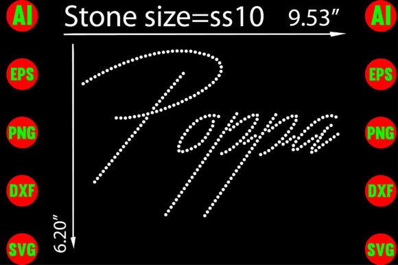 Poppa Rhinestone Templates Design for Graphics & T-Shirts