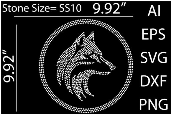 Printable Wolf Rhinestone Templates D: Graphics & T-Shirt Designs