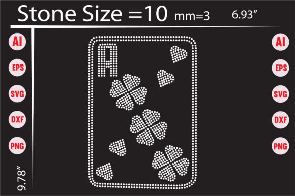Rhinestone Playing Card Templates for T-Shirt Graphics & Designs