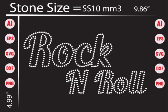 Rock N Roll Rhinestone Templates: Graphics & T-Shirt Designs