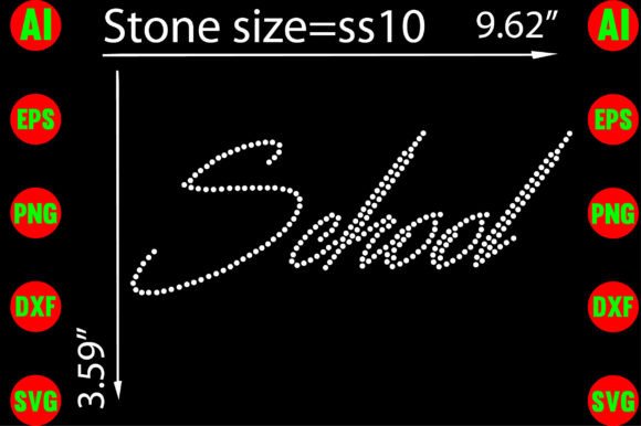 School Rhinestone Templates for Graphics and T-Shirt Designs