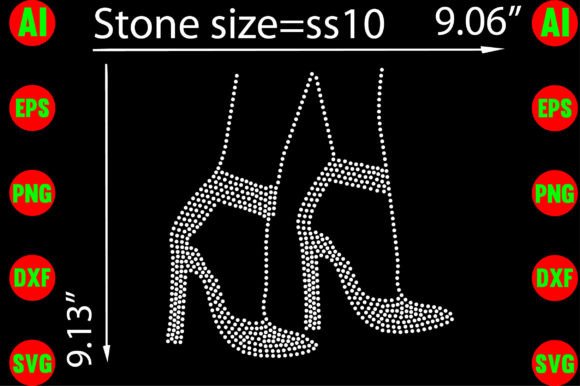 Sexy Shoe Rhinestone Graphics for T-Shirt Designs