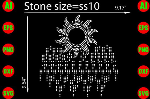Sun Rhinestone Templates Design for Graphics & T-Shirt