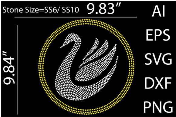 Swans Rhinestone Graphics for T-Shirt Designs