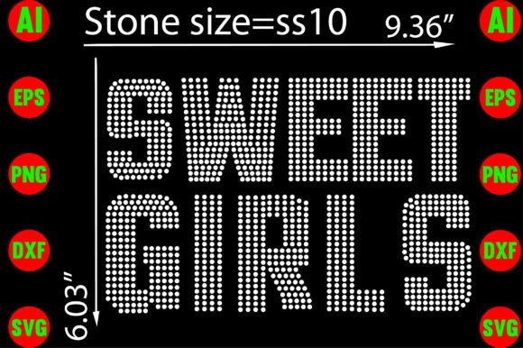 Sweet Girl Rhinestone Templates: Graphics for T-Shirt Designs