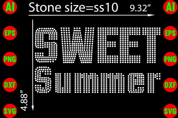 Sweet Summer Rhinestone Templates: Graphics for T-Shirt Designs
