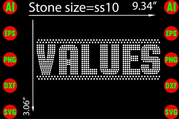 Values Rhinestone Templates for T-Shirt Designs