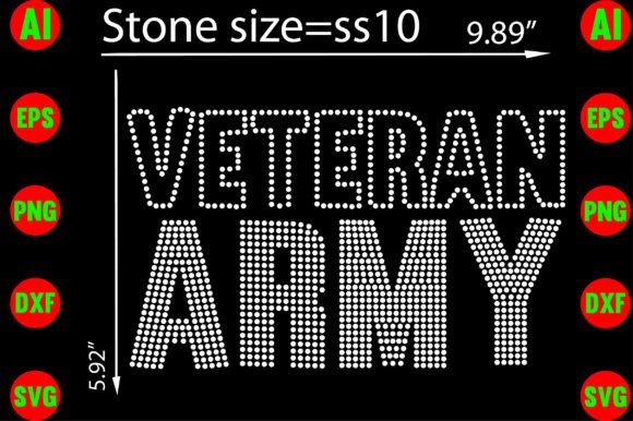 Veteran Army Rhinestone T-Shirt Designs & Graphics