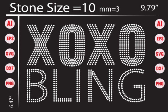 Xoxo Bling Rhinestone Graphics for T-Shirt Designs