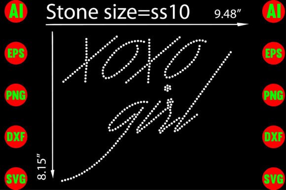 Xoxo Girl Rhinestone Templates Design